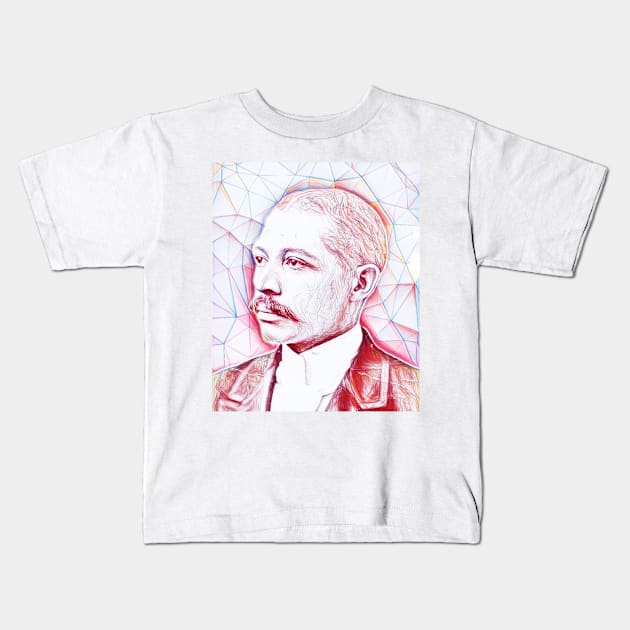 George Washington Williams Portrait | George Washington Williams Artwork | Line Art Kids T-Shirt by JustLit